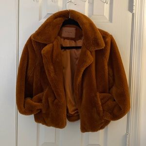 BLANK NYC faux fur cropped coat